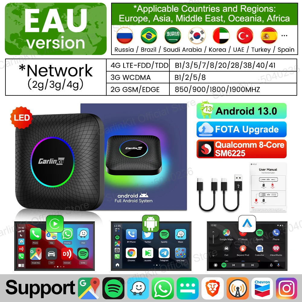 2026 CarlinKit 3-in-1 Wireless CarPlay & Android Auto AI Box