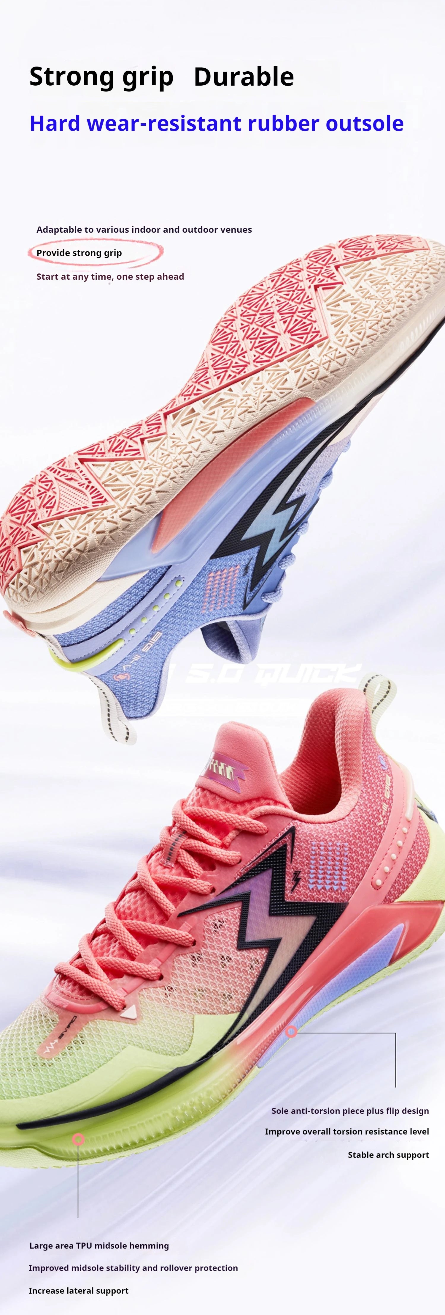 361 Degrees BIG3 5.0 Quick Men Basketball Shoes Cushioning Light Breathable Stable Professional Flexible Male Sneakers 672421121