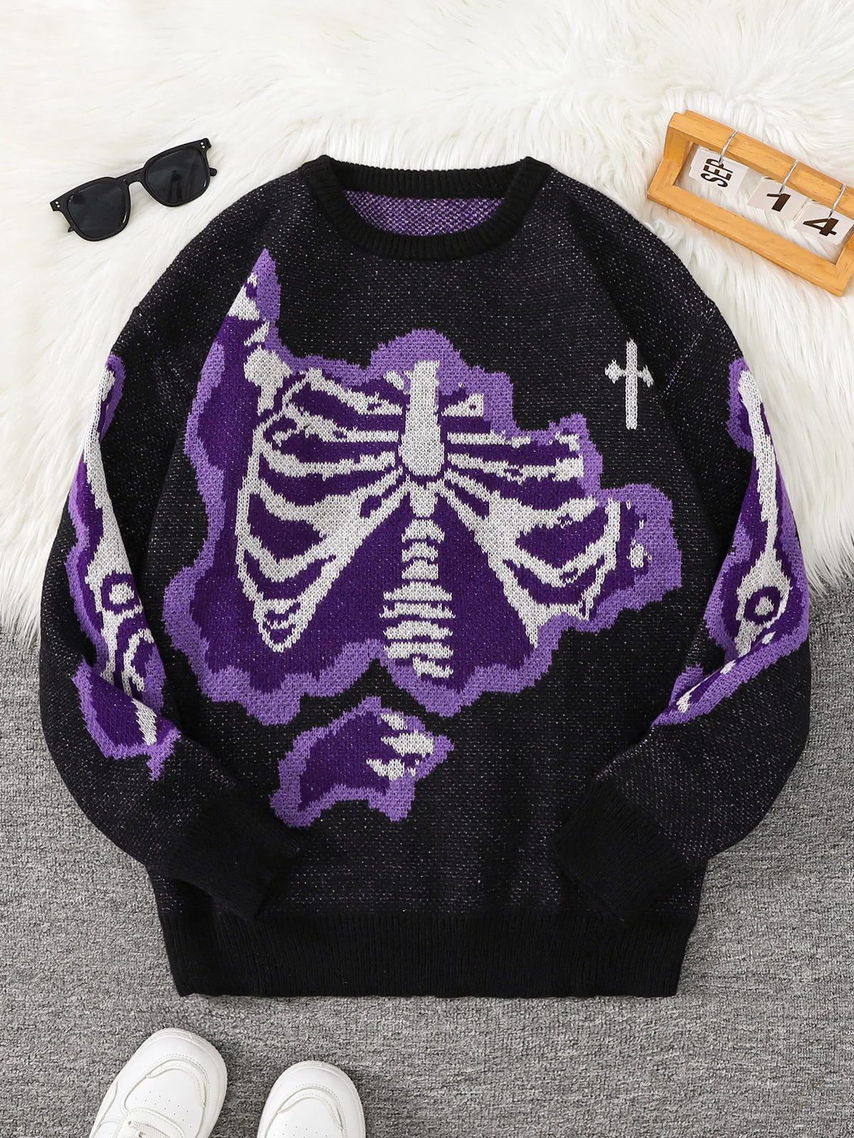 Men's Butterfly Jacquard Knit Sweater