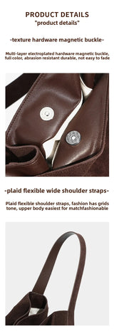 New suede velvet underarm tote bag for autumn and winter Simple large capacity first layer frosted cowhide handbag shoulder bag