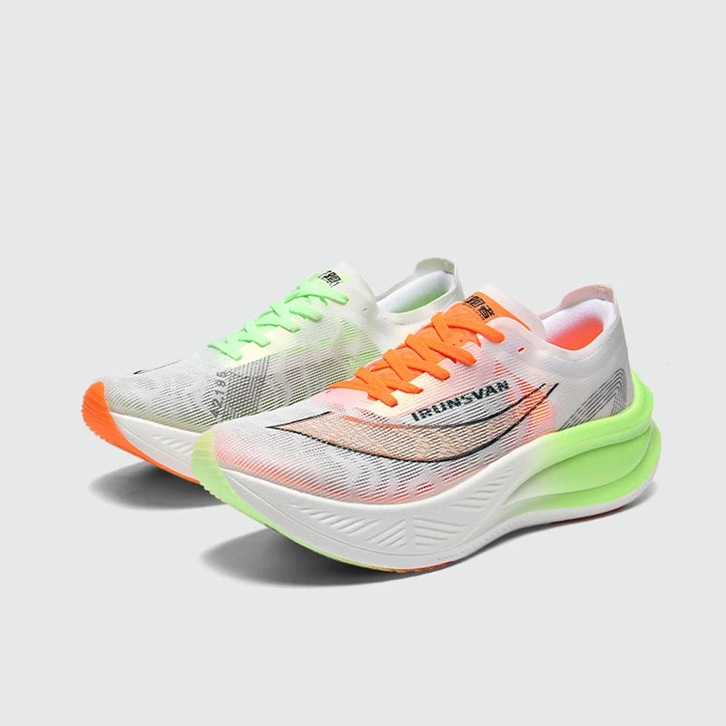 IRUNSVAN Men Running Shoes Breathable Sports Shoe Lightweight Marathon Carbon Plate Sneaker Casual Comfortable Athletic Training