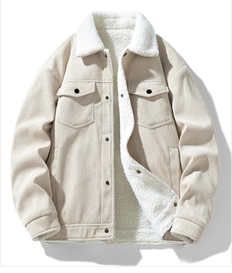 Men's Corduroy Fleece Jacket – Warm Winter Coat