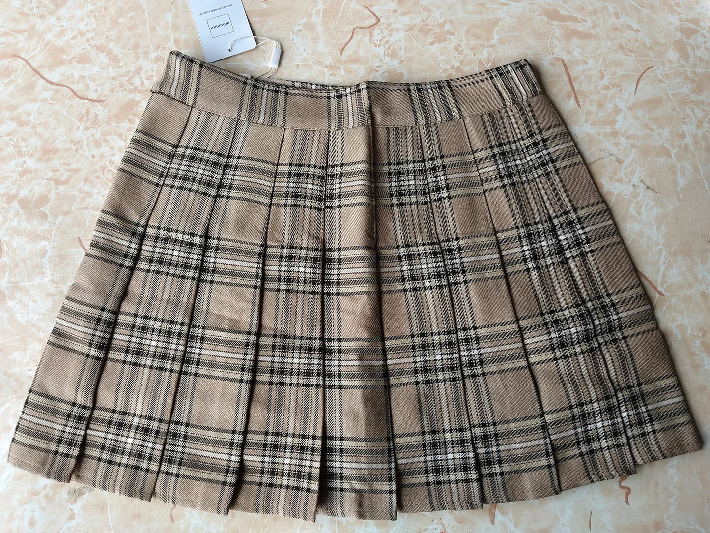 Plaid A-Line Mini Skirt – High Waist, Pocketed