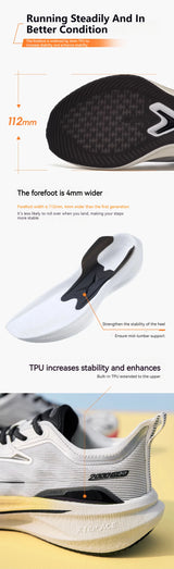Xtep 2000KM 2.0 Running Shoes Men  Summer Professional TPU Shock Absorption Sneakers 876219110043(suggest half size down)