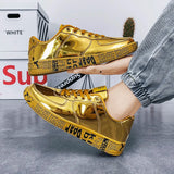 Men's Glitter Lace-Up Streetwear Sneakers