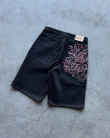 Men's Loose-Fit Embroidered Denim Shorts