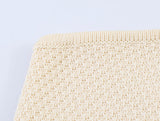 Summer minimalist style V-neck slim fit structured knit short sleeved knitted jacket with suspender short top and half skirt