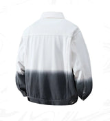 Men High Quality Cotton Denim Jacket Spring Autumn Youth Hip Hop Streetwear Tie Dye Gradient Jeans Youth Cowboy Loose Top Coat