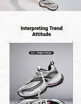 Xtep Basque 2 Casual Shoes for Men Height-increasing Mesh Cushioning Retro Millennium Daddy Female Shoes 875219320012