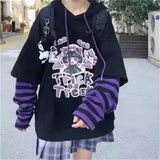 Women’s Playful Patchwork Pullover Sweatshirt