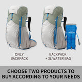55L Internal Frame Waterproof Hiking Camping Backpack with Rain Cover, Large Lightweight Travel Daypack Rucksack for Climbing