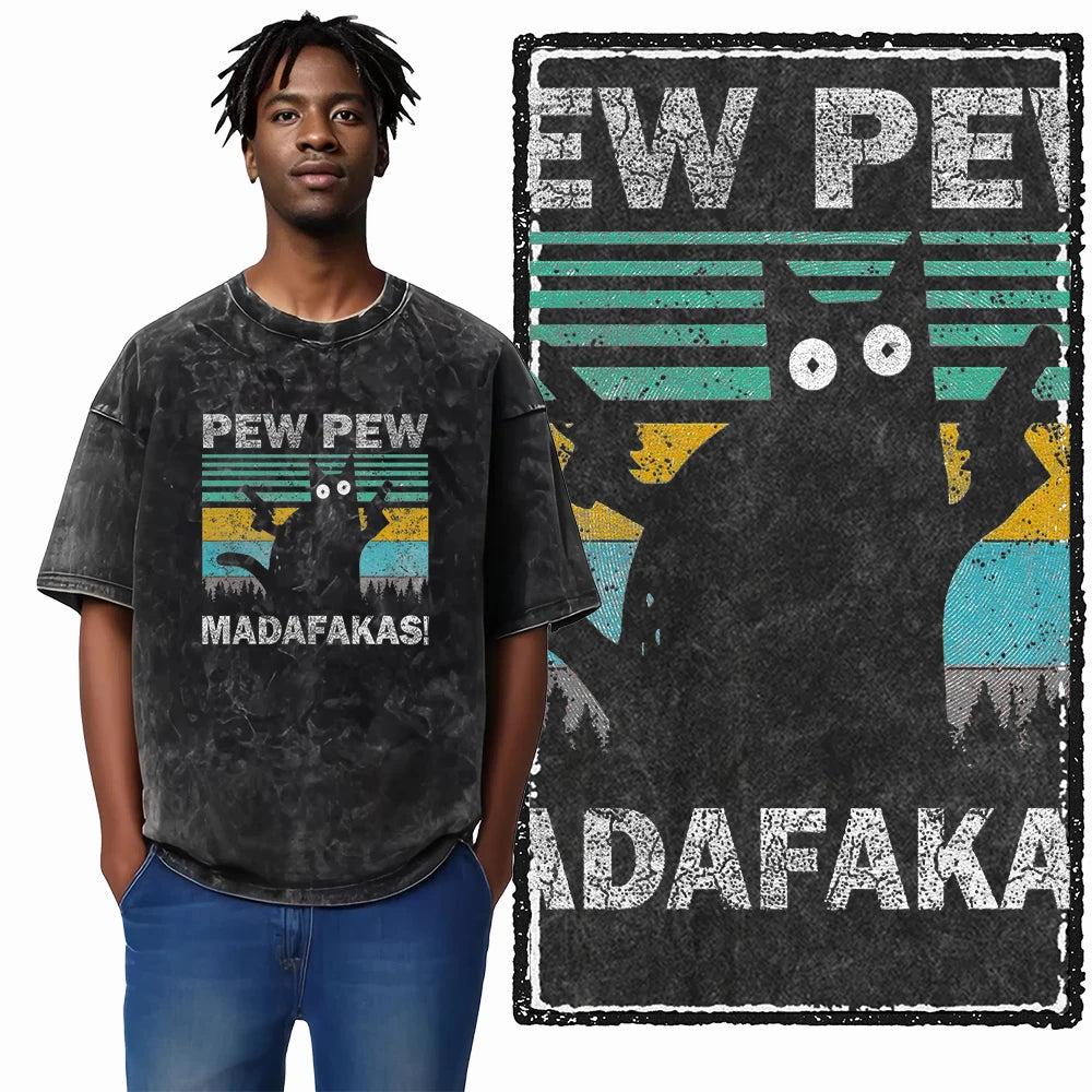 DB Cat Acid-Washed Graphic Tee