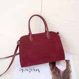 2026 Fall Winter Suede Leather Spacious Crossbody Tote Bag Simple Commuting Handheld Single Shoulder Bag Premium Women's Handbag