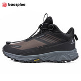 Baasploa Men Hiking Shoes Outdoor Waterproof Resistant Sneakers Male Winter Comfort Plush Warm Casual Walking Shoes Non-Slip