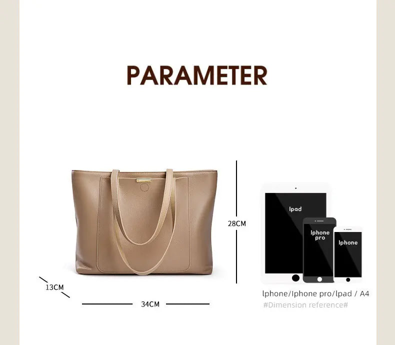 100% Genuine Leather Women's Bag Large Capacity Simple Fashion Cowhide Women Shoulder Bag Female Storage Handbag 2328