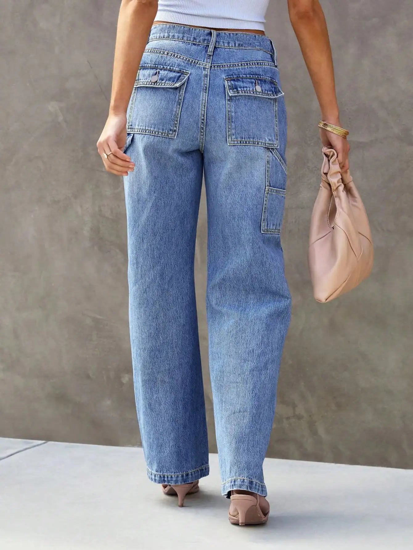 Women's Light Blue Wide-Leg Jeans | Effortless Chic