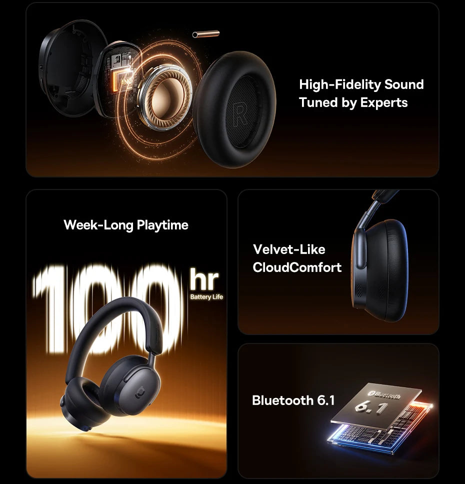 Baseus Inspire XH1 – Premium ANC Wireless Headphones