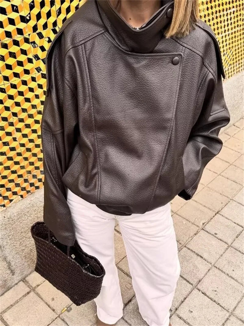 Women’s Black Moto Faux Leather Jacket