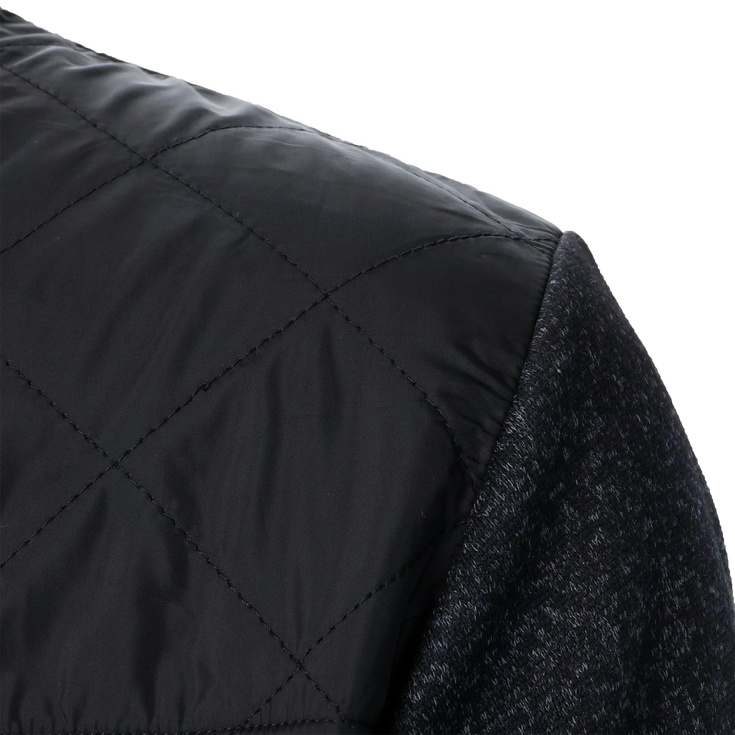 Men's Autumn/Winter Zip-Up Knit Jacket – Striped Check Stand Collar Sweater Coat