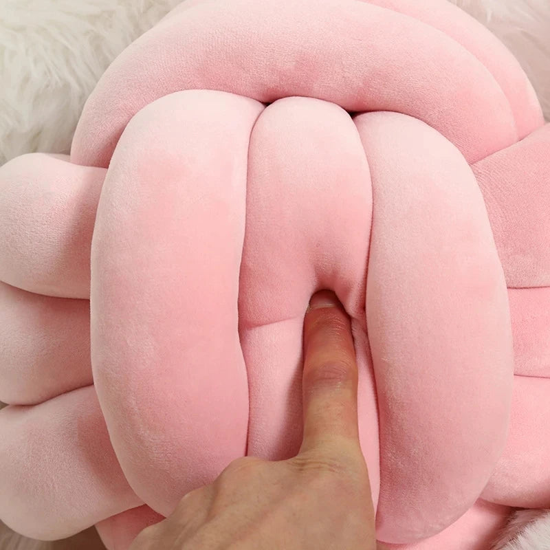 Handmade Knot Ball Throw Pillow – Soft Velvet Cushion