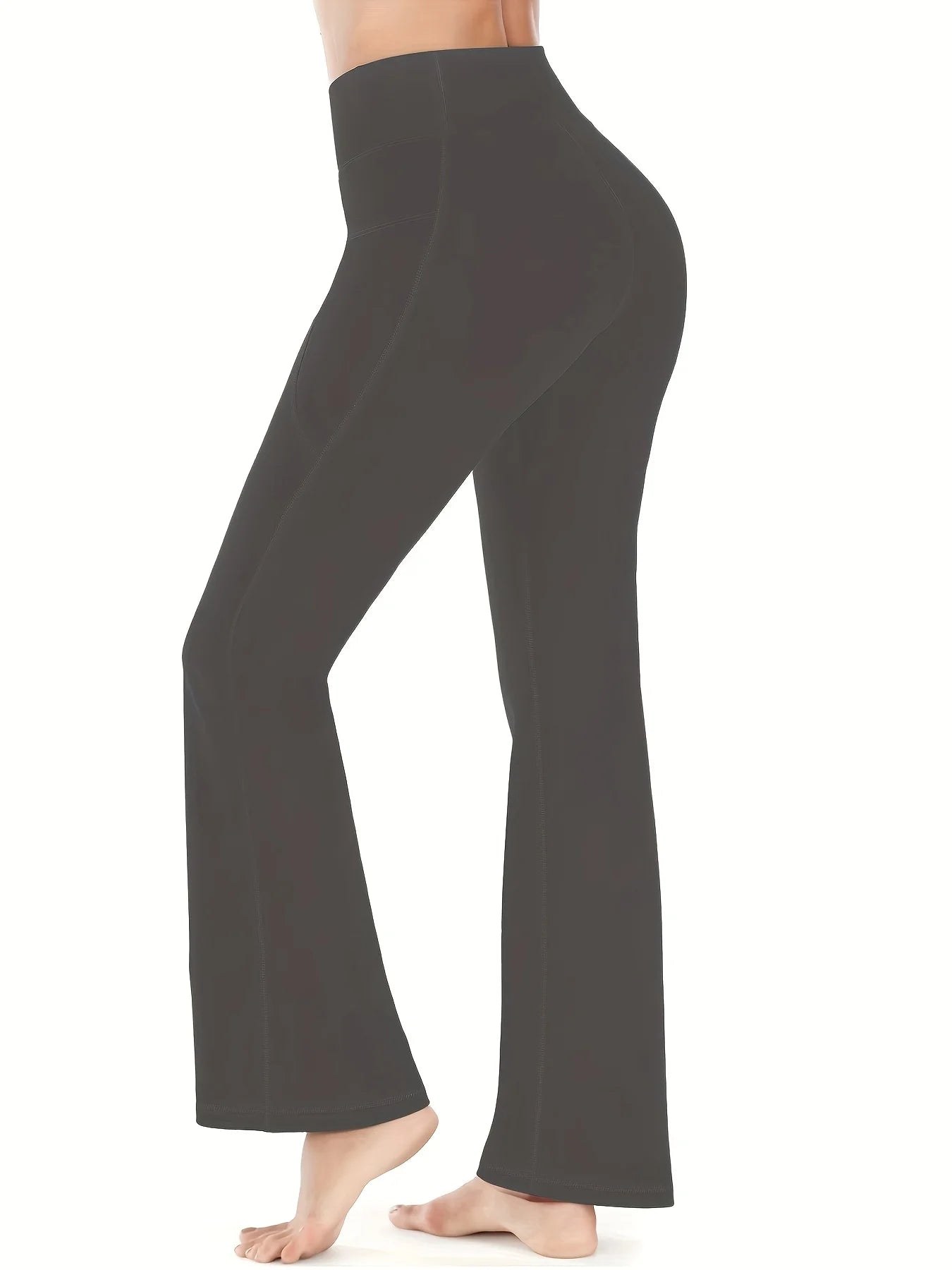 High-Waisted Flare Yoga Pants with Pockets