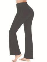 High-Waisted Flare Yoga Pants with Pockets