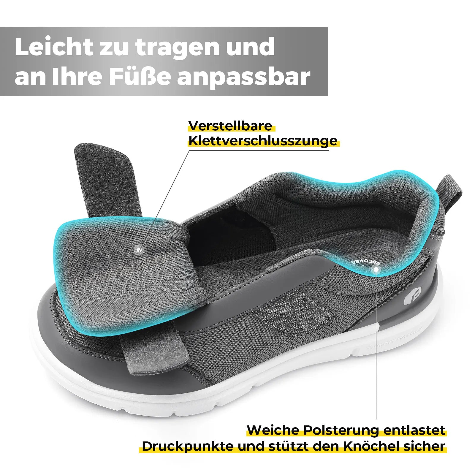 FitVille Diabetic Shoes Mens Extra Wide Width for Swollen Feet Neuropathy Diabetic Pain Relief Lightweight Walking Casual Shoes