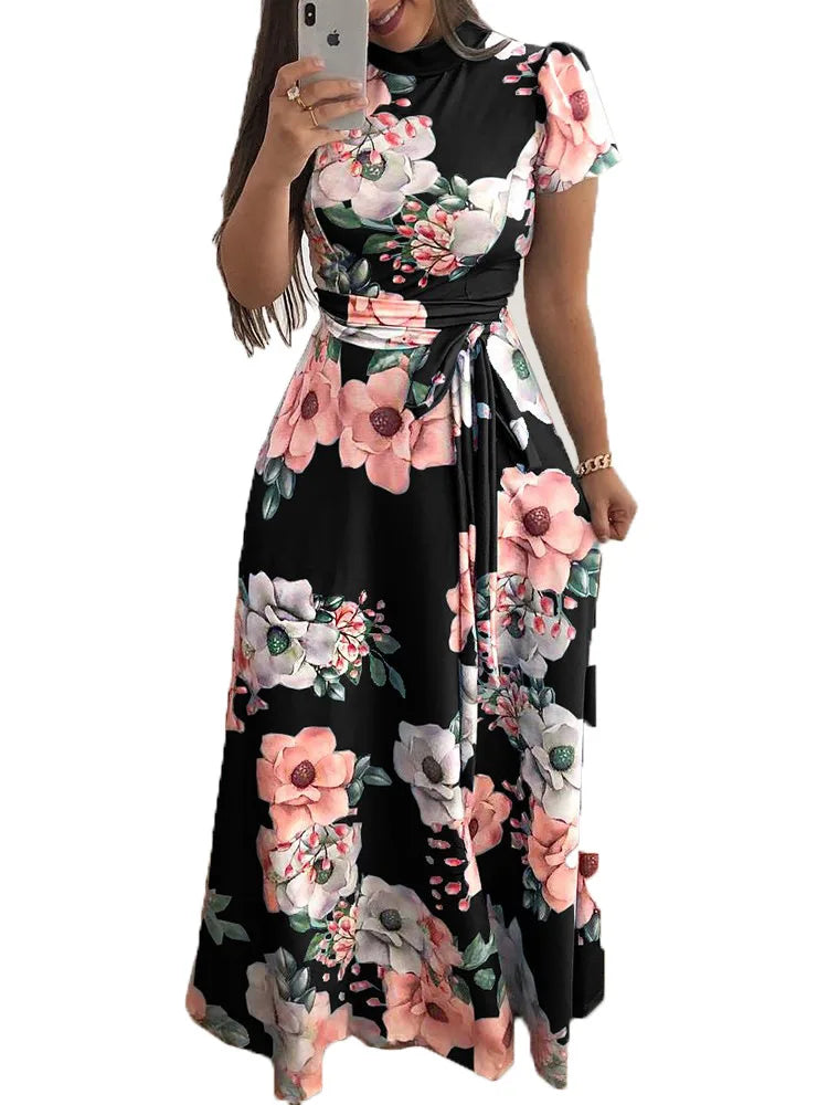 Floral Print Floor-Length Maxi Dress