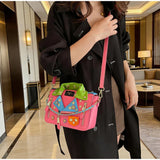 Jacket Collar Shaped Crossbody Shoulder Bag,Women Metal Flower Studded Handbag ,Niche Designer Streetwear Fashion Rivet Tote Bag