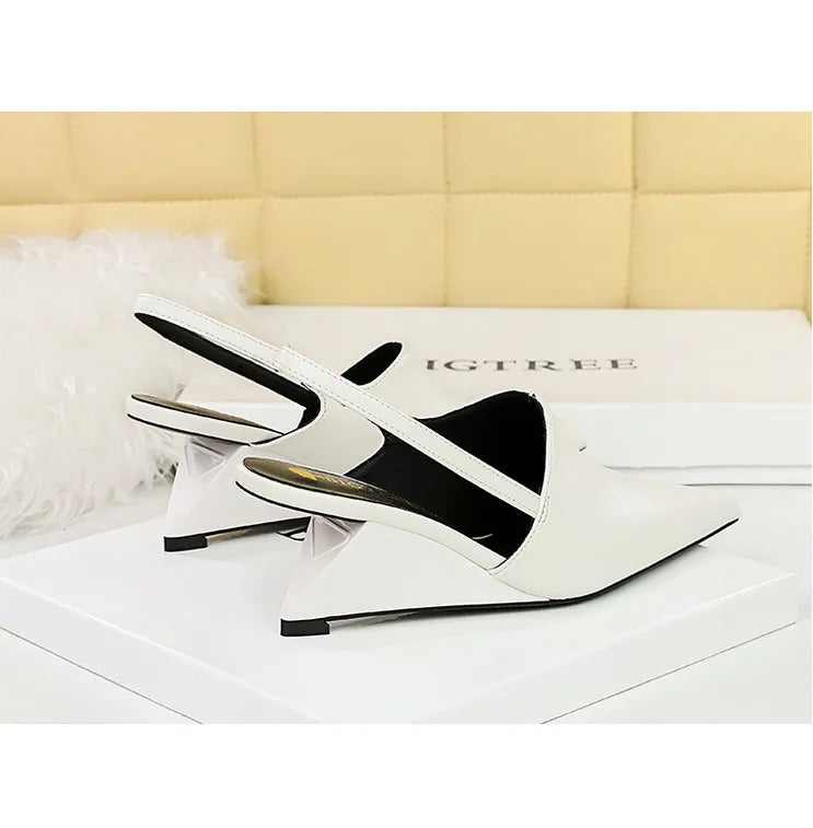 Designer Wedge Heel Sandals – Pointed Toe Women's Pumps
