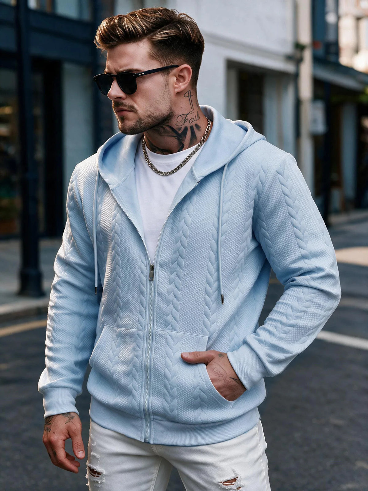 Men's Knit Zip-Up Hoodie