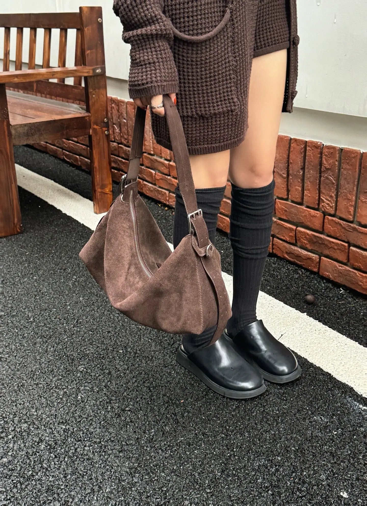 Autumn Winter Fashion Women's Shoulder Crossbody Bag Luxury Designer Brand Ladies Soft Suede Cow Leather High Quality Bag New