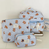 Quilted Bear Floral Cosmetic Bag for Women & Girls