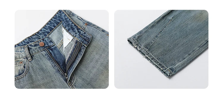 CHIC VEN Retro Women's Jeans Loose Casual  New High Waisted Wide Legs Denim Pant Female Trousers Spring Autumn 2025