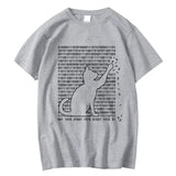 Men's Funny Cat Print 100% Cotton Summer T-Shirt