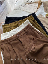 Women's High-Waist Corduroy Wide-Leg Pants