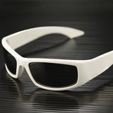 Dark Sunglasses for Men Wrap Around Sunglasses for Big Heads Men UV400 Protection glasses W8005