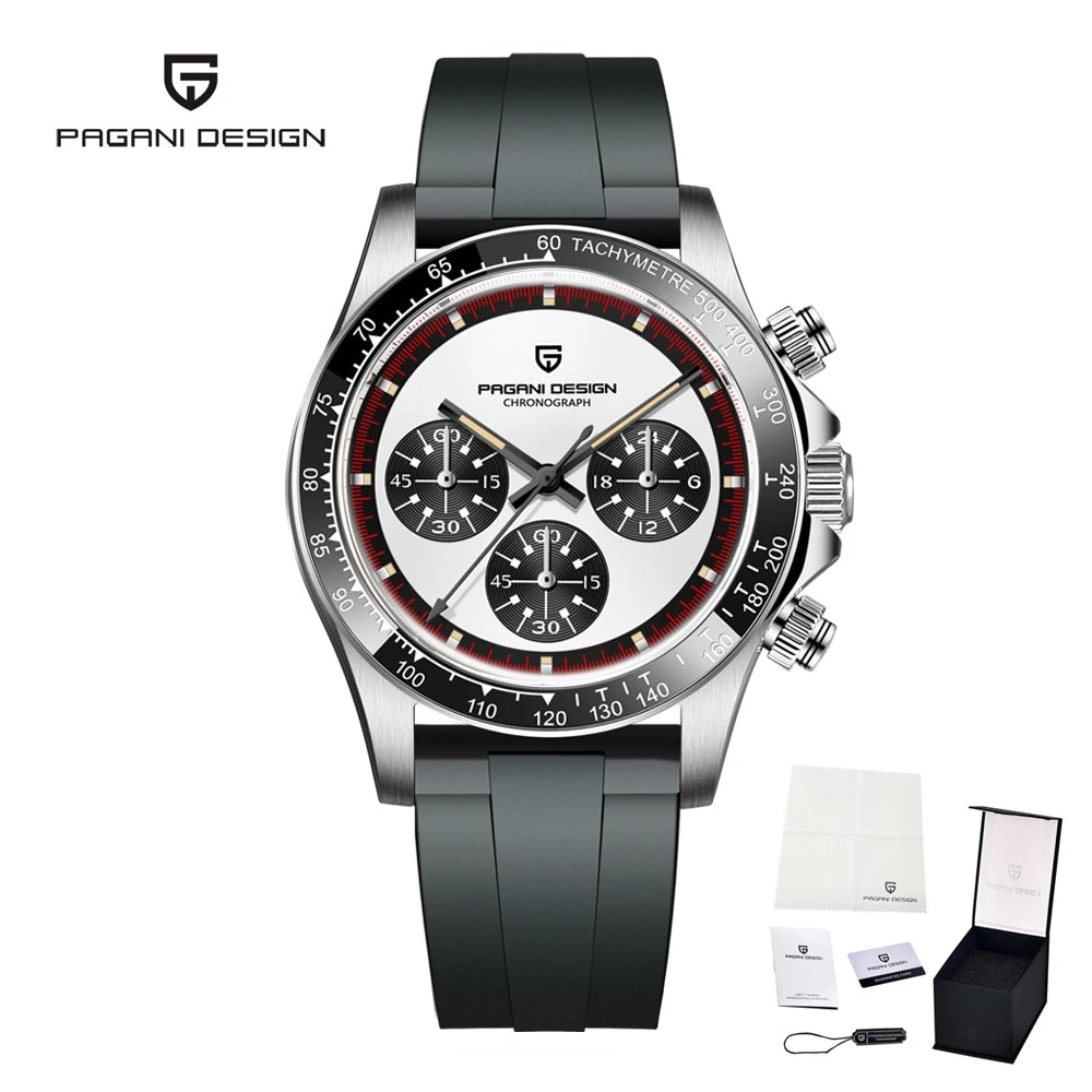 2026 PAGANI DESIGN New Men Quartz Wristwatch Fashion Ceramic Bezel Chronograph Stopwatch Waterproof 100m Stainless Watch for Men
