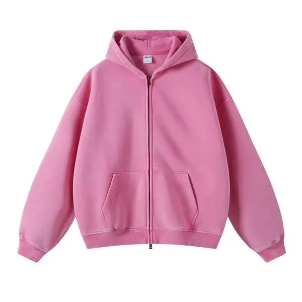 Men’s Vintage Wash Relaxed Zip-Up Hoodie
