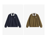 Women’s Green Colorblock Collared Sweatshirt