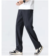 Coffee Ultra-thin Wide Pants Men Lyocell Fabric Breathable Soft Straight Casual Trousers Loose Simple Male Sweatpants