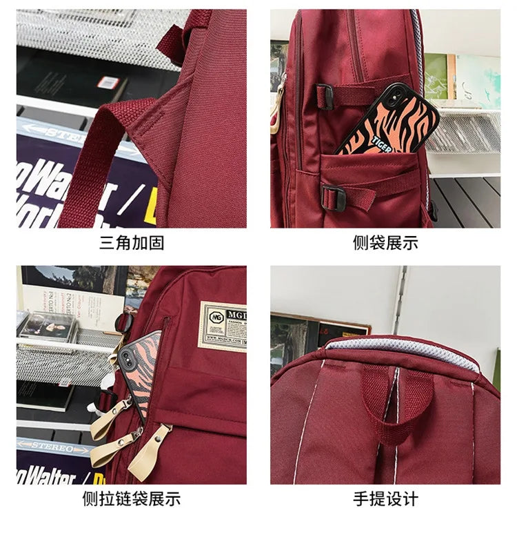 Fashion Big Student School Backpack Rucksack Girls Boys School Bag High Capacity Women Backpack Female Leisure Travel Mochila