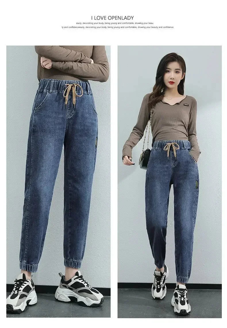 Women's High-Waist Cargo Jeans – Relaxed Straight Leg