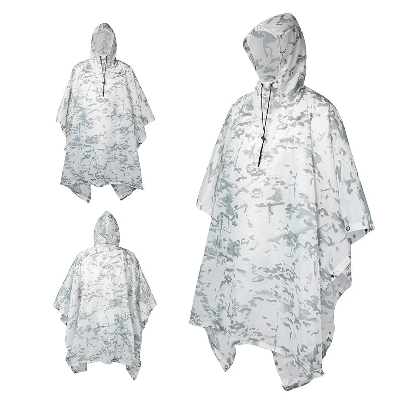 Waterproof Camo Rain Poncho – Unisex Outdoor Gear