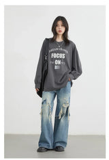CHIC VEN Women Jeans Fashion Casual Loose High Waisted Wide Leg Denim Pants Streetwear Female Trousers Spring Autumn New 2026