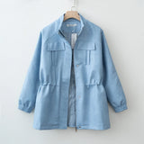 Adjustable Waist PU Leather Jacket