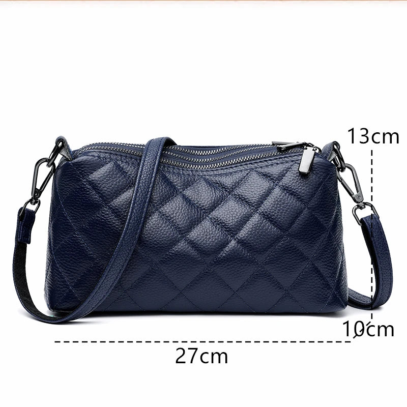 Designer 3 Layers Women's Handbag Cow Leather Female Tote Sac Luxury Soft Solid Genuine Leather Shoulder Crossbody Bag For Women
