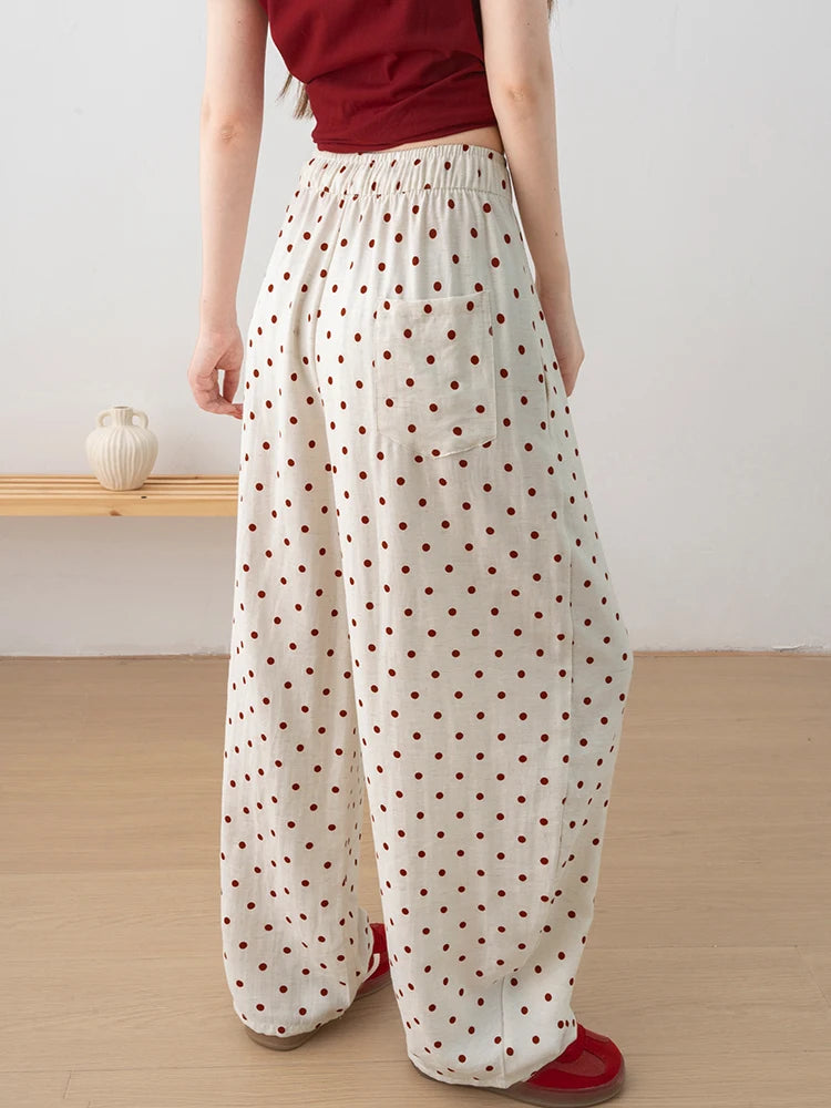 Women's Linen Blend Wide-Leg Pants