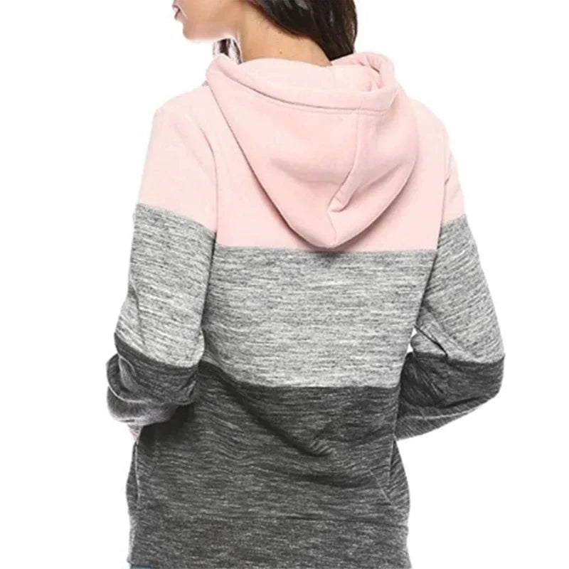 Women Tracksuit Printing Hooded Sweatshirt Sweatpant Color Block Versatile Casual Jogging Pullovers Sport Trousers Outfits S-3XL