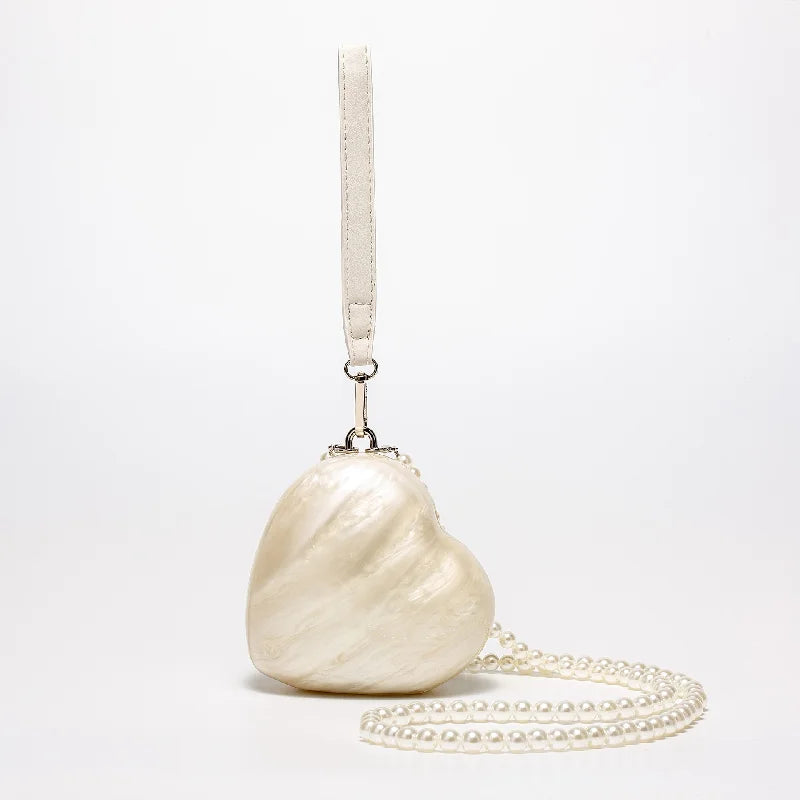 New Handbag Shoulder Crossbody Bag Special Shape Fashion Acrylic Shell Clutch Evening Bags Wedding Party Women Bead Luxury Brand